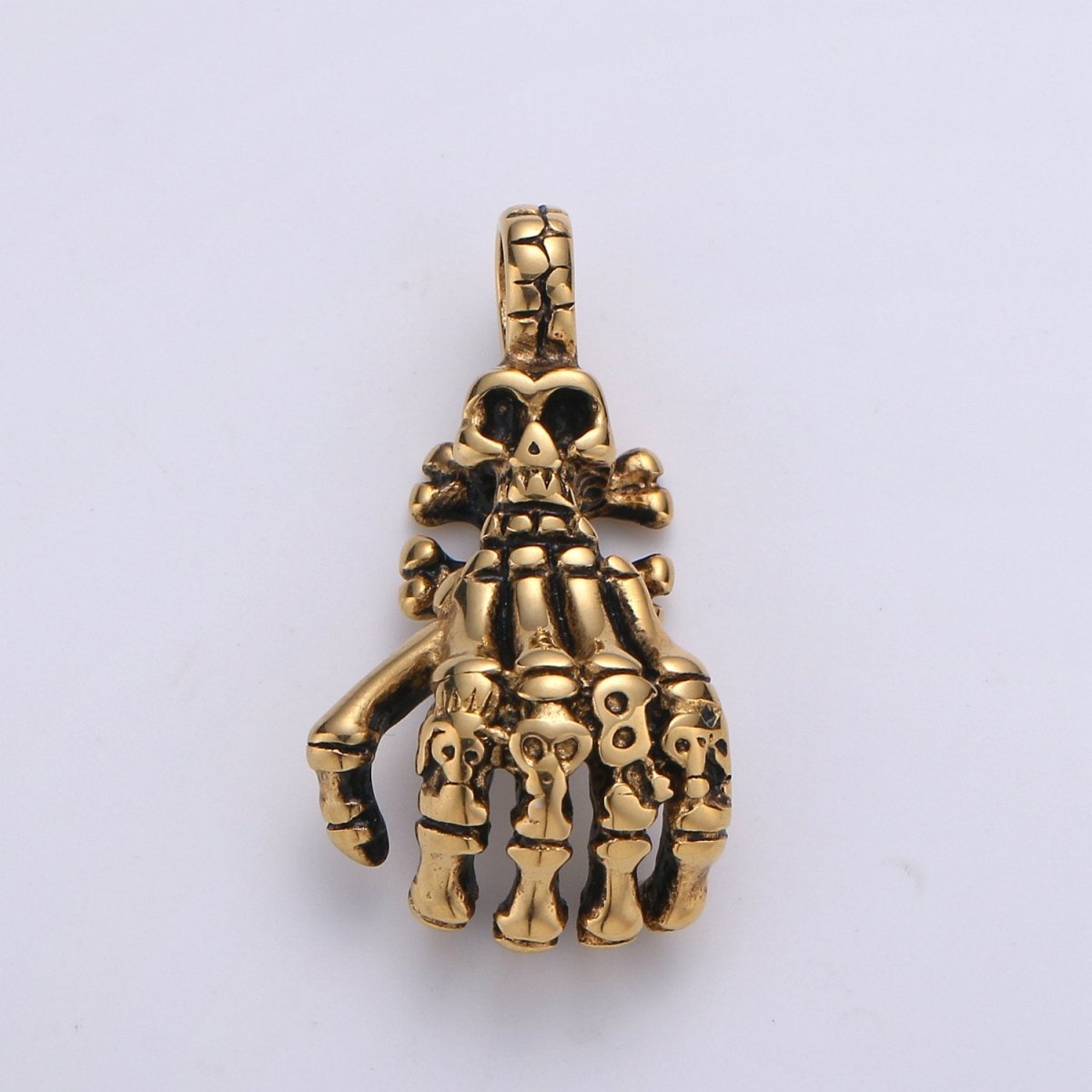 Gold Skeleton Hand Charm Zombie Hand Charm Silver Halloween Charm Tibetan Silver Charms For Men Jewelry Making in Stailness Steel Finding J-793, J-795